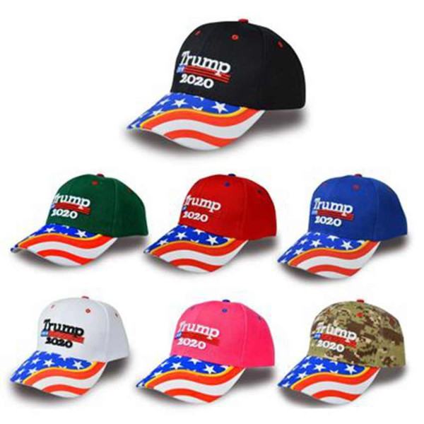 2020 Donald Trump Hats Keep America Great Camouflage USA Presidential Flag Party Hat 3D Embroidery Baseball Cap Festival Cap AN3209