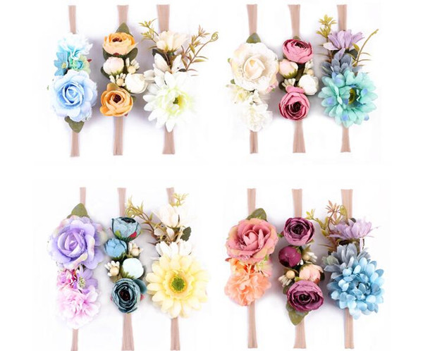 htga 2019 Kids Party Flower Headband Girls Flower Headbands Hair Bows Kids Gifts Photograph Props Flower Headwear Multi colors