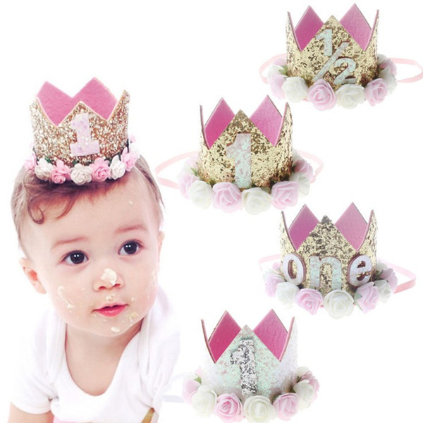 Children's rose crown band baby birthday hats party performance photo headdress Crown Baby Decoration