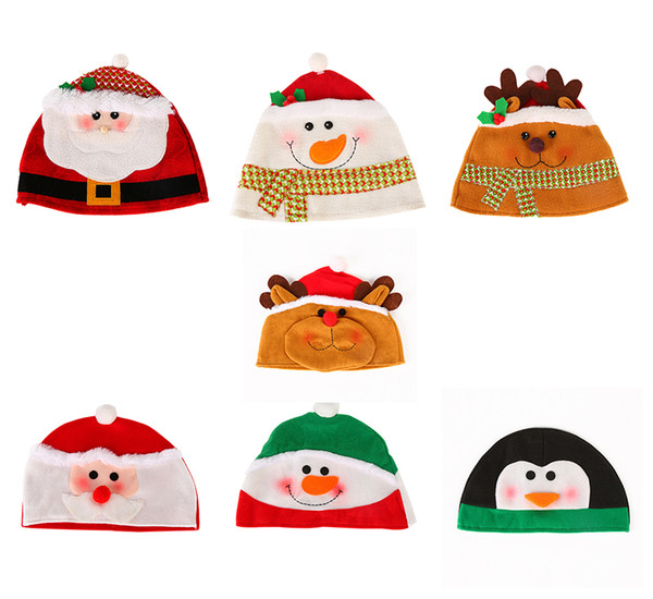 2018 Newest Christmas Hats for Adults Children Kids Christmas Theme Hats Cute Santa Claus Snowman Reindeer Party Hat Decoration Gift