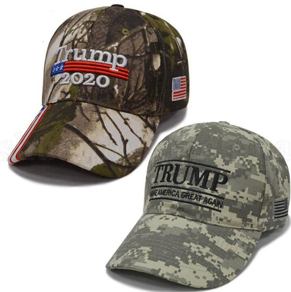 Embroidery Trump Hats 2020 Make America Great Again Donald Trump Baseball Caps Camo Adults Outdoor Sports Hat 200pcs OOA6706