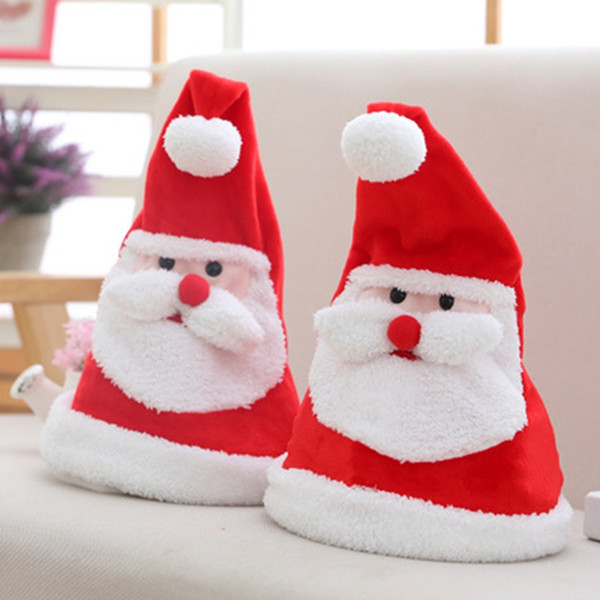 Electric Christmas Hat Luminous Christmas Plush Caps With Music Swing Led Santa Clause Hats Christmas Party Decorations Gift ZZA1619-5