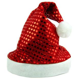 Sequins Christmas Cap Christmas Hats Santa Cap Decoration hats Christmas gifts Red hats Free Size 29x38cm 12pcs/lot