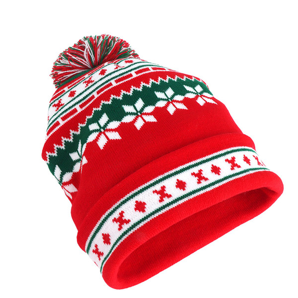 Christmas Cosplay Hats knitting Santa hat Warm winter adults children Xmas tree snowflake cap Christmas Knit hat MMA2347-1