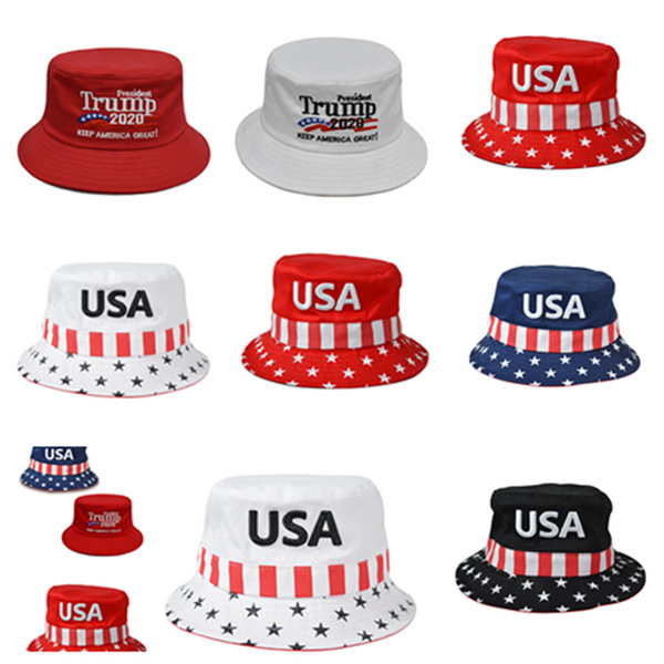 hotTrump 2020 Fisherman Hat Men Hip Hop Bucket Hats American President Election Embroidery Trump hats Woman Travel Party SuppliesT2C5109