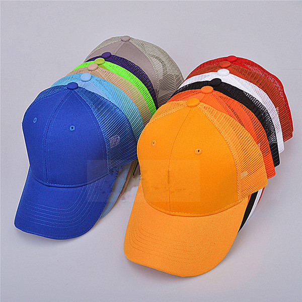 Fashion Unisex Mesh Baseball Hat Summer Outdoor Breathable Sun Hat Causal Fishing Duck Cap Pure Colors Sport Cap TTA839