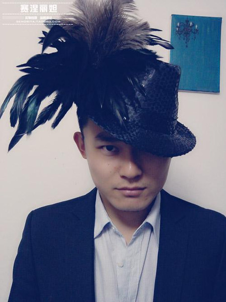 Customized exaggerated feather hat stage show headdress hair show studio photography custom-made