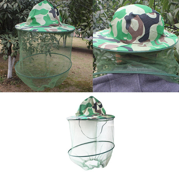 Outdoor garden anti-bee mosquito sun hat green breathable mesh gauze hat Repair garden fishing sun