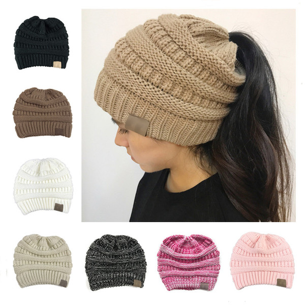 Women Knitted Beanies Winter Hat 10colors Trendy Warm Knitted Hats Outdoor Casual Hat Slouchy Beanies Crochet Caps Christmas Gift