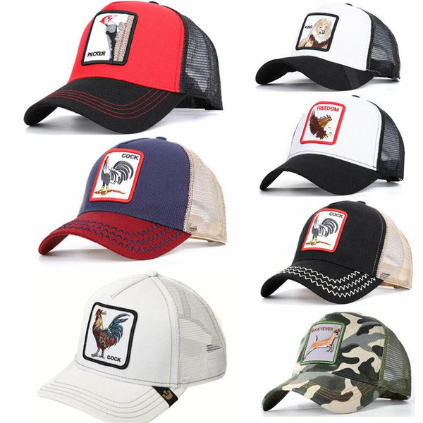 Baseball Hat Snapback Cap Adjustable Animal Farm Cock Woodpecker Lion Party Hats