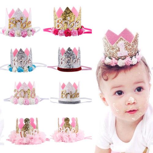 Faroot Brand Birthday Crown Design Flower Party Hats Headband Baby Girls Boys Hair Bands Accessories Party Hats Wholesale