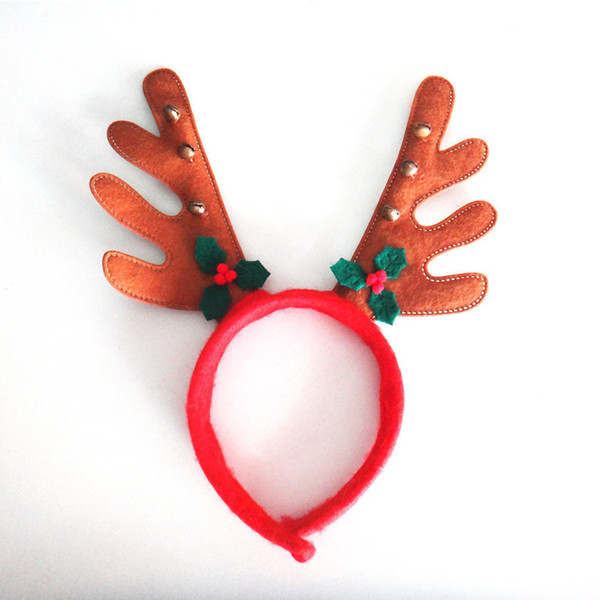 New 500pcs lot Christmas Reindeer Headband Cosplay Ornaments Red Reindeer Antler Headband Santa Hat for Christmas Day Free Shipping