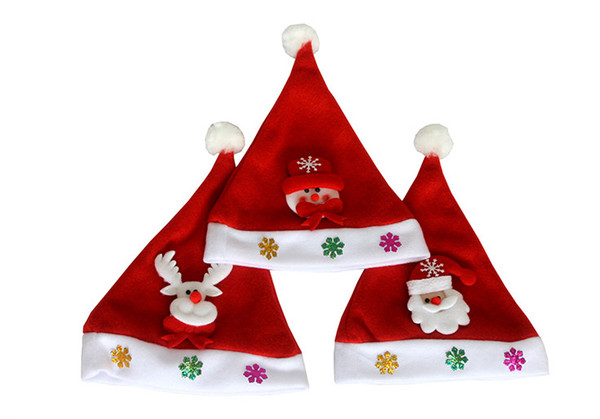 New Christmas Decoration hats High-grade Christmas hat Santa Claus hat Cute adults Christmas Cosplay Hats Free Shipping