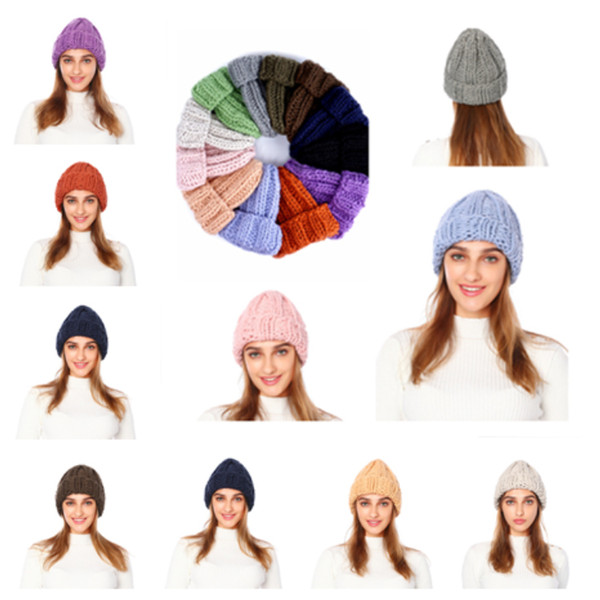 Fashion Women's Winter Hats Knit Hat Cute Warm Skull Stretchy Knitted Cap Outdoor Lady Travel Ski Beanie Cap T2C5068