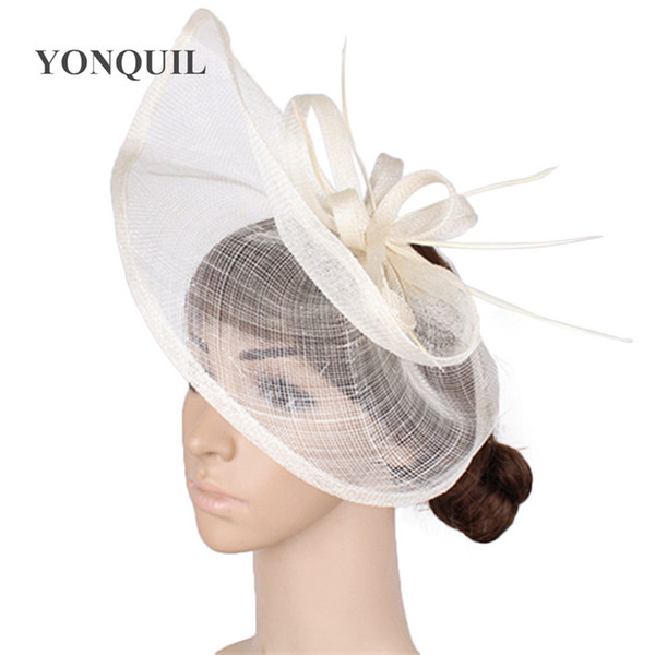 Ladies elegant chapeau Hair fascinators for weddings bridal married headdress with fancy feather kentucky party hats SYF284