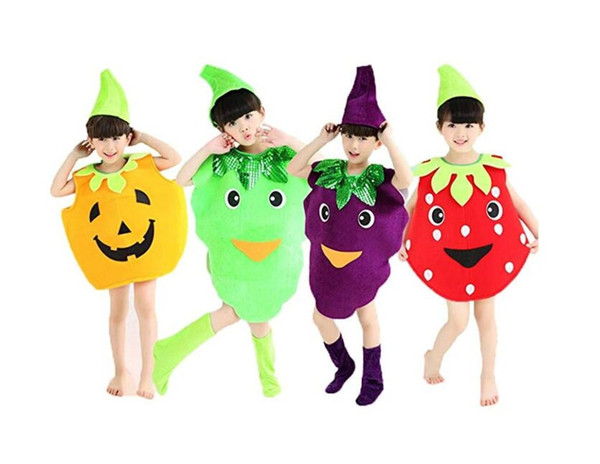 Halloween Costumes Children/Adult Fruits Clothes Pumpkin Grapes Strawberry Clothes Novelty Funny Trick Toy