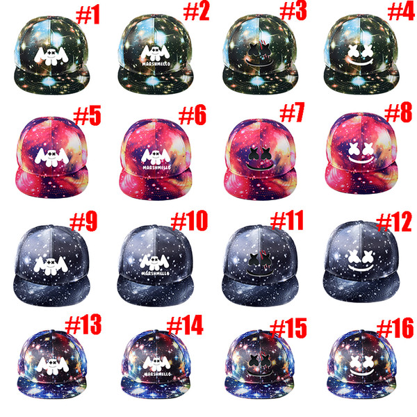 DJ Marshmello Baseball Caps Pure Cotton Cap Adjustable Snapback Hats for Women Men Music Hat 50pcs W95995