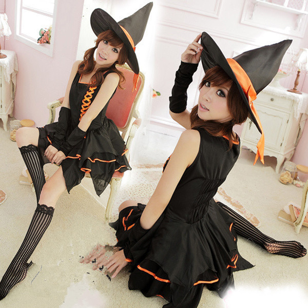 Dresse+T-back Sexy Temptation Party Cosplay Nightclub Costume Halloween Witch Clothes Girls Bubble Skirt Suit Adults Clothing