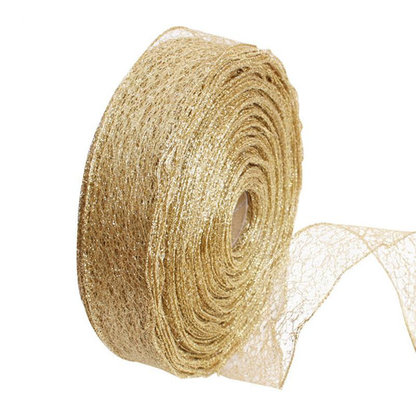 Handmade Gold and Silver Ribbon 2M Metallic Luster Wedding Christmas Decoration DIY Webbing Card Gift Wrapping