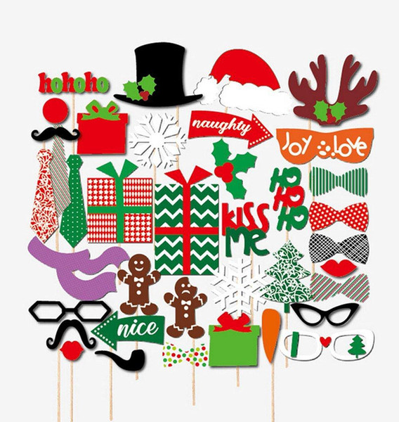 39pcs/set Christmas Decoration Creative Party Gifts Wedding Favors Party Gifts Photo Praps