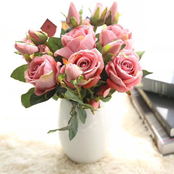 3 Heads Flannel Acacia Peony Artificial Flower Fake Flower Wedding Supplies Home Decoration Silk Flower Artificial Roses MW03334