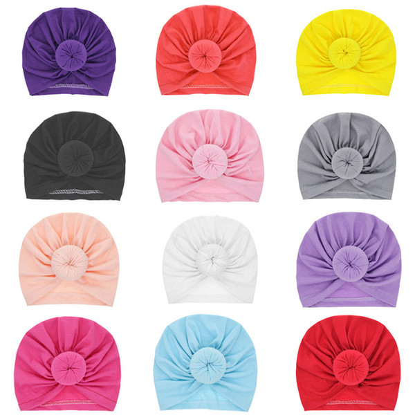 Baby Kids Beanies Cap Unisex Ball Knot Turban Hooded Skull Hats Toddler Infant Casual Caps Xmas Hats 1-3T HH7-1813