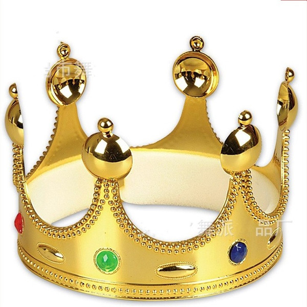 King Crown Plastic Gold Silver Color Cosplay Luxury Holloween Caps Birthday Princess Party Gifts Hats Hot Sale2 8wpE1