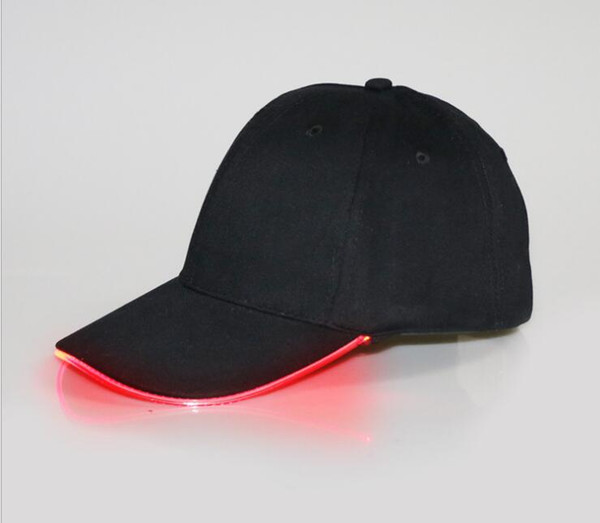 Fashion Hot LED Light Hat Glow Hat Black Fabric For Adult Baseball Caps Luminous 7 Colors For Selection Adjustment Size Xmas Party