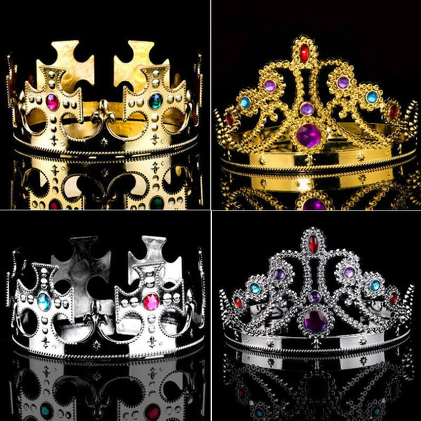 Idealway Baroque Luxury Pearl Crown Party Prom Vintage Full Crystal Big King Queen Tiara and Crown coroa casament