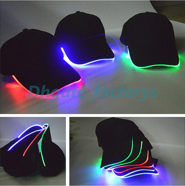 New Arrive LED Light Hat Glow Hat Black Fabric For Adult Baseball Caps Luminous 7 Colors For Selection Adjustment Size Xmas Party