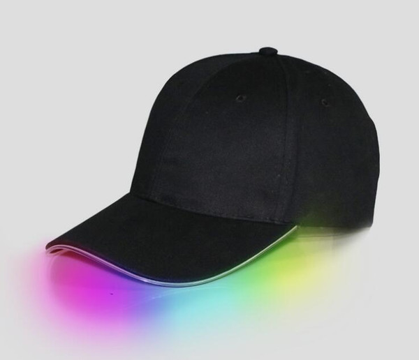 LED Light Hat Glow Hat Black Fabric For Adult Baseball Caps Luminous 7 Colors For Selection Adjustment Size Xmas Party