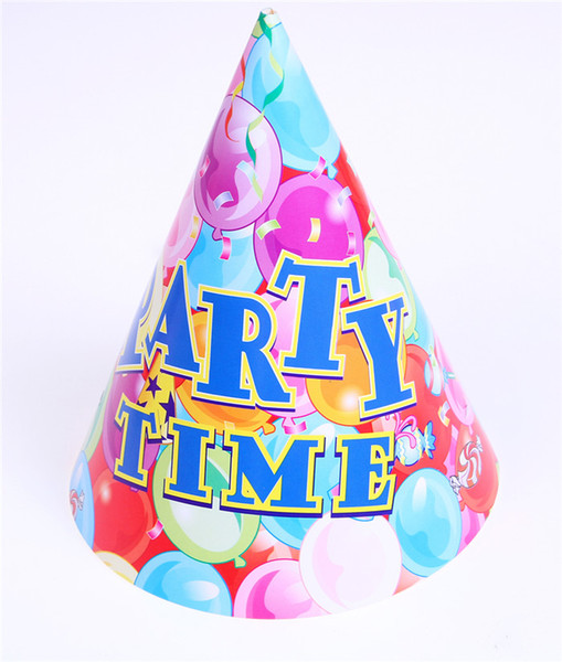 Cone-shape Baby Birthday Caps Cartoon Color Paper Birthday Party Kids Hat Children Gift Toys for Sale