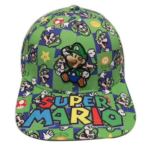 DHL Super Mario Bros hat Game Anime Cosplay Adult Hat Adjustable Snapback Baseball Hat embroider hip hop baseball caps