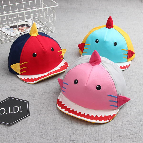 Spring Summer Kids Baby Shark Unicorn Design Baseball Cap Fashion Children Novelty Sun Hat Contrast Color Baby Ball Cap New