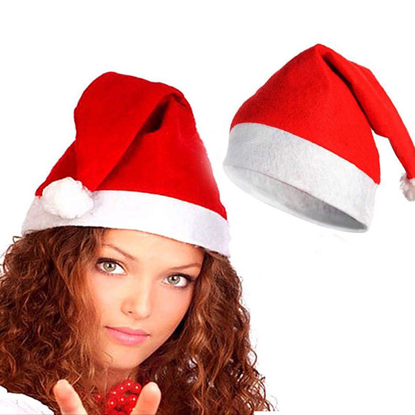 New Christmas Cosplay Hats Thick Ultra Soft Plush Santa Claus hat 28*38cm Cute adults Christmas cap Christmas Supplies