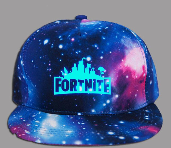 2018 Glow In Dark Fortnight Hats Caps Teenage Cartoon Summer Sun Luminous Baseball Hip Hop Snapback Sports Cap Hats Kids Gift Free shipping