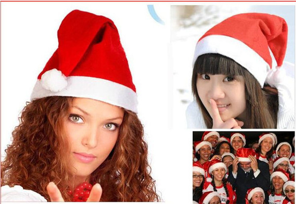 Red Santa Claus Hat Ultra Soft Plush Christmas Cosplay Hats Christmas Decoration Adults Christmas Party Hats C197