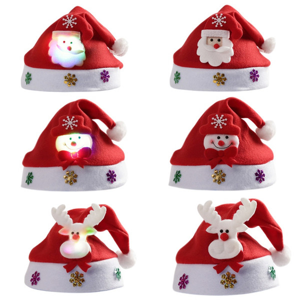 Bright Christmas Hat Child Cute Caps Xmas Festivel Party Decoratives Supplies Candy Colors Christmas Gift Bag PCH1