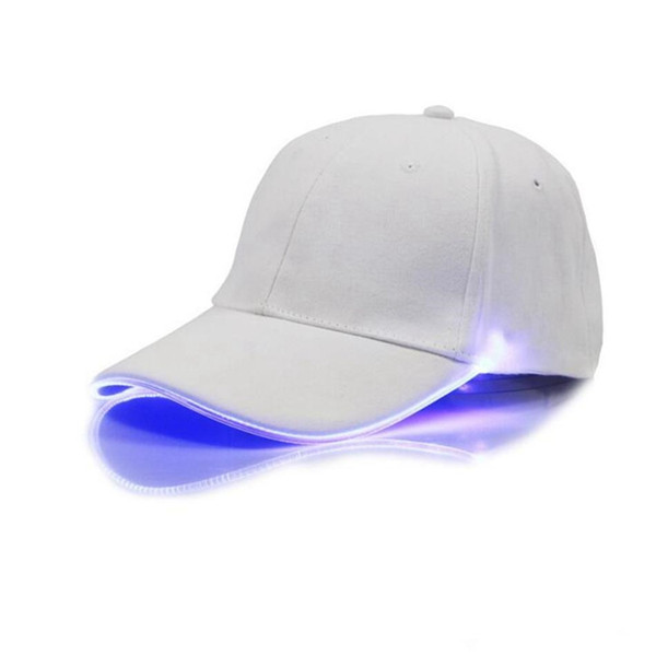 wholesale LED Baseball Caps Cotton Black White Shining LED Light Ball Caps Glow In Dark Adjustable Snapback Hats Luminous Party Hats