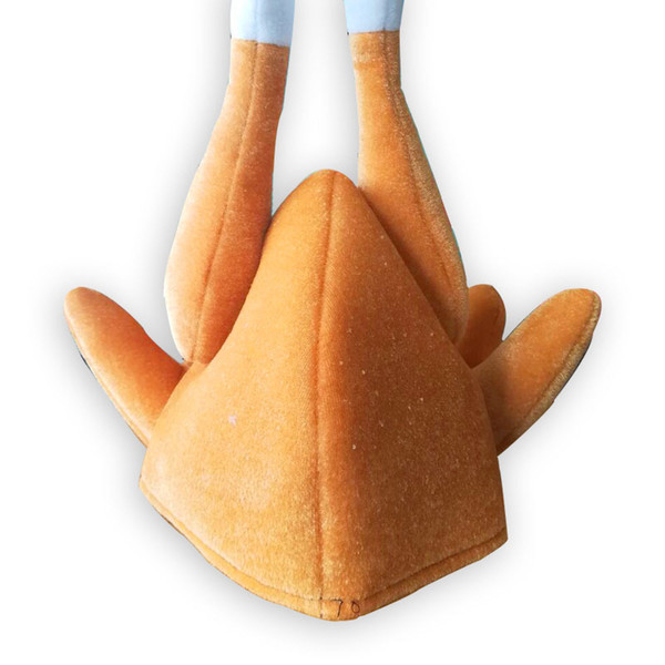 Turkey Hats Funny Plush Thanksgiving Day Halloween Roasted Turkey Hat Outfit Adult Halloween Costume Accessory Gift