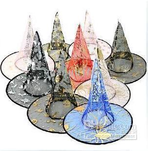 Wholesale - - Free shipping-Halloween Costumes Halloween Party Props Cool Witches Wizard Hats Various Color Hot Sale