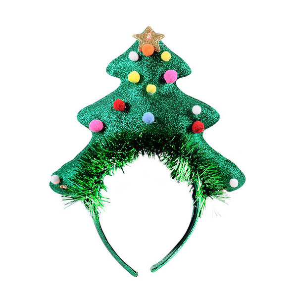 Christmas Headband Kids Santa Party Headdress Christmas Tree Girl Headband Xmas Gift for Baby Sequined Headwear