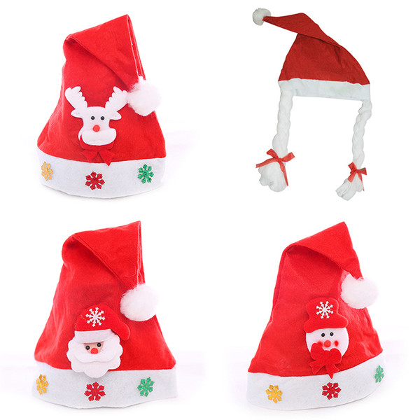 Mixed Christmas Hats New Year Party LED Plait Performance Hats Stars for Adult Kids 12pcs/lot LTG