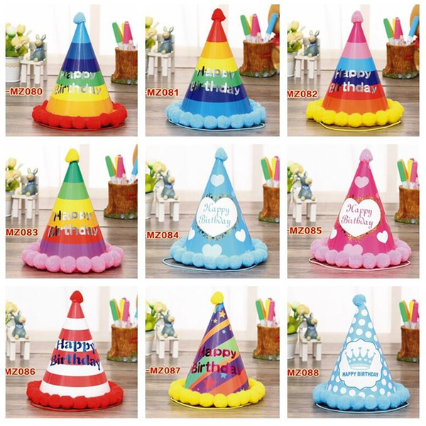 New arrival Colorful Series Child Birthday Baby Adult Adult Party Blush Birthday Hat Party Hat PM001 Party Hats mix order as your needs