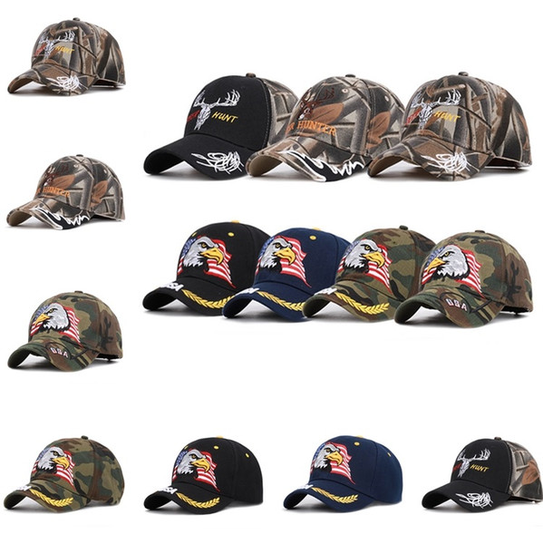 American Flag Baseball Cap 11 Styles Eagle Embroidery Snapback Camo Outdoor Sports Tactical Hats Party Hat 4849