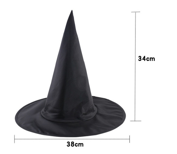 Harry Potter Magic Hat Halloween Witch Hat Black Oxford Burst Seal Hood Steeple Cap All Black Wizards Hats for men and women kids