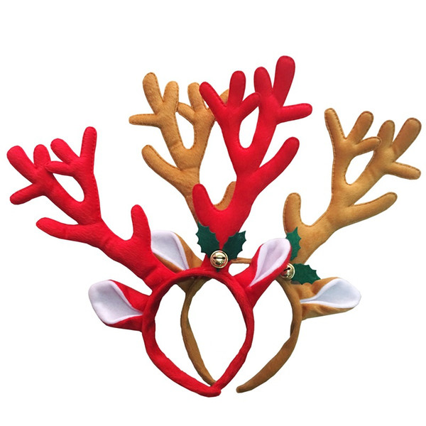 Christmas Decoration Deer Bell Large Antlers Christmas Head Hoop Buckle Xmas Party Suppliers Holiday Gifts Wholesale