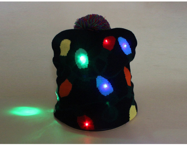 Popular children hats wholesale Christmas gift, LED Light Up Knitted Hats ,twinkling Christmas hat free shipping