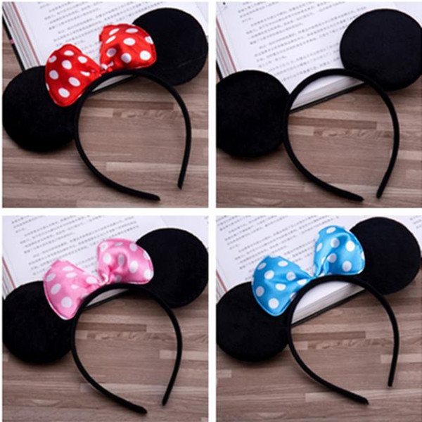 5 Color Girls hair accessories Mouse ears headband Children hair band Baby kids cute Halloween Christmas cosplay headdress hoop