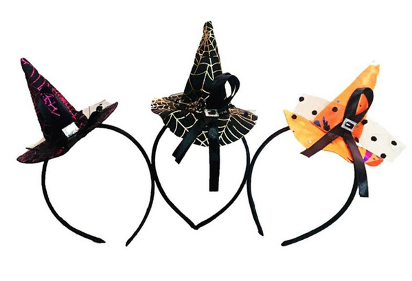 Mini witch hat headband cobweb dots veil cap Easter halloween fancy dress costume accessory Party headdress scary presents